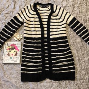 Furry Striped Cardigan